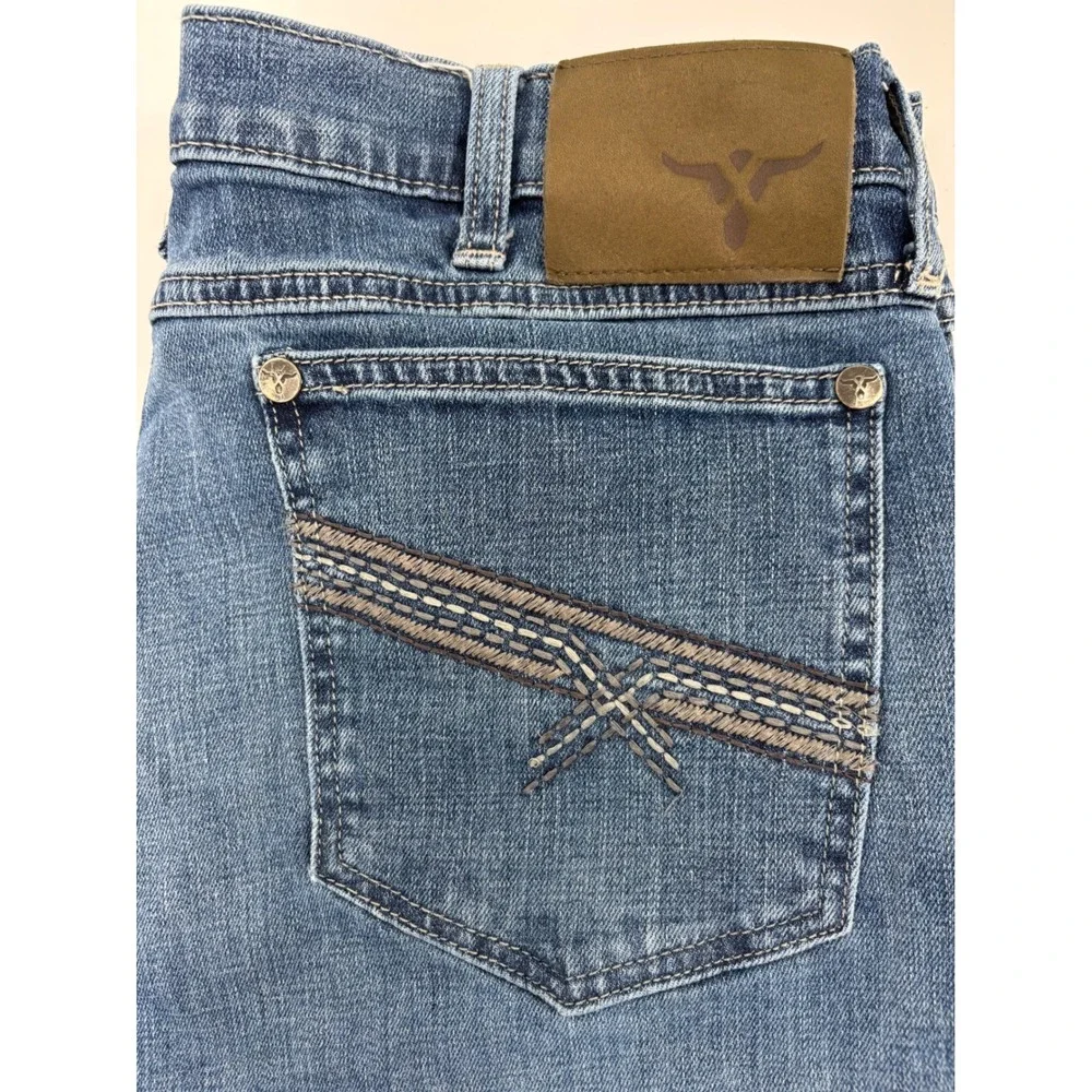Wrangler 20X Style 42 Vintage Boot Jeans Mens 34x36 Blue Denim Western Cut
